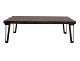 Walnut Cocktail Table with Live-Edge Parota Wood & Gold Metal Inlays