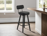 Modern Eclipse Upholstered Barstool - Wooden Frame & Metal Base