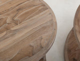 White Balam 1 Shelf End Table - Handcrafted Mango & Teak Wood