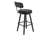 Modern Eclipse Upholstered Barstool - Wooden Frame & Metal Base