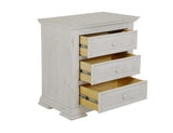 3 Drawer Nightstand - Terra White Solid Pine Bedroom Furniture