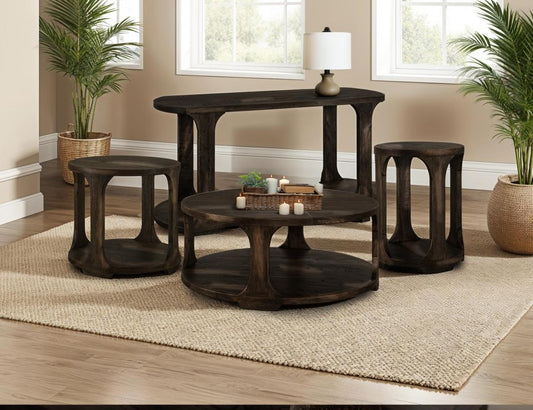 1 Shelf Cocktail Table | Black Balam Handcrafted Mango & Teak