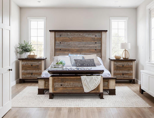 Bedroom Storage Trunk - Antique Solid Pine Wood Design