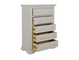 5 Drawer Chest - Terra White Solid Pine Wood Furniture