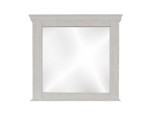 Terra White Mirror - Solid Pine Transitional Design | Distressed Finish