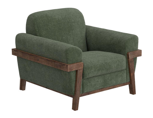 Loft Brown Wooden Frame Armchair - Mid-Century Modern Design