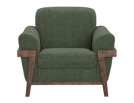 Loft Brown Wooden Frame Armchair - Mid-Century Modern Design