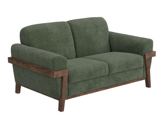 Wooden Frame Loveseat | Loft Brown Collection Transitional Design