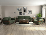 Loft Brown Wooden Frame Armchair - Mid-Century Modern Design