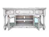 3 Drawer 2 Door 70" TV Stand - Mango Wood White Finish