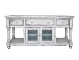 3 Drawer 2 Door 70" TV Stand - Mango Wood White Finish