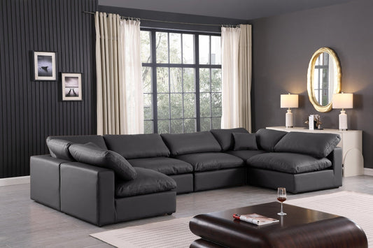 Comfy Faux Leather Sectional