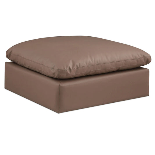 Comfy Faux Leather Ottoman