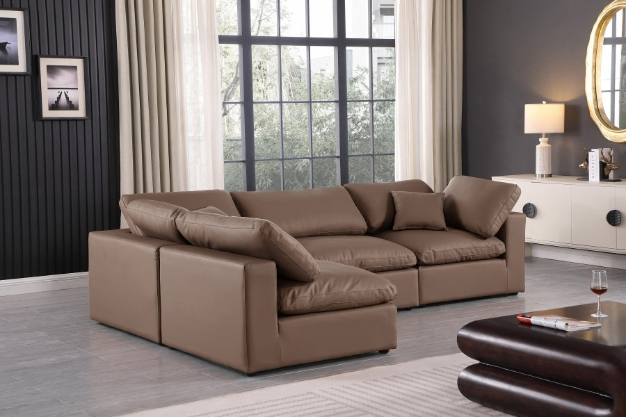 Comfy Faux Leather Sectional