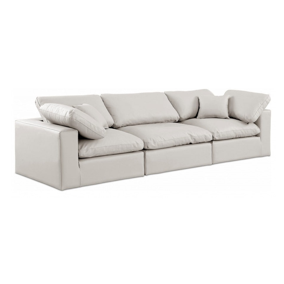 Comfy Faux Leather Sofa