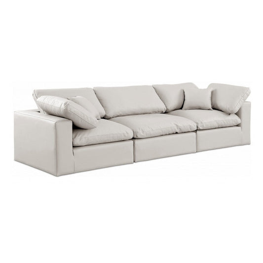 Comfy Faux Leather Sofa