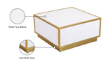 Glitz Contemporary Coffee Table with Elegant Gold Metal Base and Stylish Faux Marble Top Design