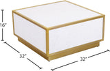 Glitz Contemporary Coffee Table with Elegant Gold Metal Base and Stylish Faux Marble Top Design