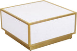 Glitz Contemporary Coffee Table with Elegant Gold Metal Base and Stylish Faux Marble Top Design
