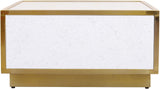 Glitz Contemporary Coffee Table with Elegant Gold Metal Base and Stylish Faux Marble Top Design