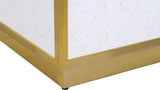 Glitz Contemporary Coffee Table with Elegant Gold Metal Base and Stylish Faux Marble Top Design