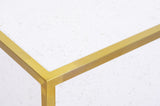 Glitz Contemporary Coffee Table with Elegant Gold Metal Base and Stylish Faux Marble Top Design