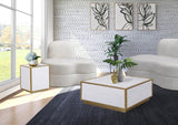 Glitz Contemporary Coffee Table with Elegant Gold Metal Base and Stylish Faux Marble Top Design