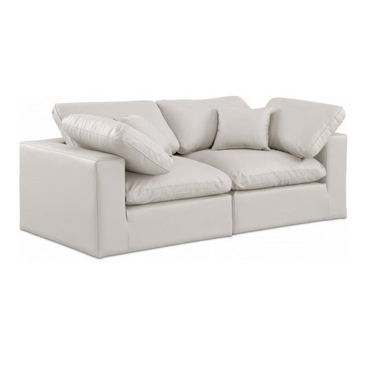 Comfy Faux Leather Sofa