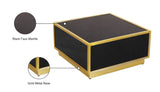 Glitz Contemporary Coffee Table with Elegant Gold Metal Base and Stylish Faux Marble Top Design