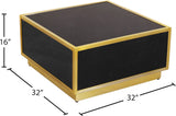 Glitz Contemporary Coffee Table with Elegant Gold Metal Base and Stylish Faux Marble Top Design