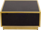 Glitz Contemporary Coffee Table with Elegant Gold Metal Base and Stylish Faux Marble Top Design