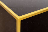 Glitz Contemporary Coffee Table with Elegant Gold Metal Base and Stylish Faux Marble Top Design
