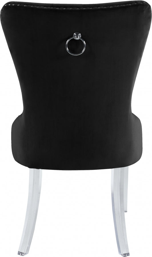 Miley Velvet Dining Chair with Acrylic Legs