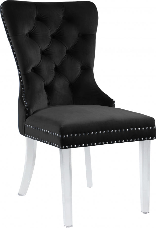 Miley Velvet Dining Chair with Acrylic Legs