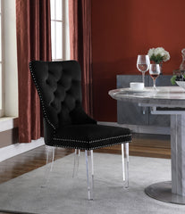 Miley Velvet Dining Chair with Acrylic Legs