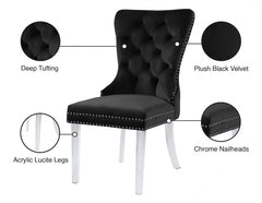 Miley Velvet Dining Chair with Acrylic Legs