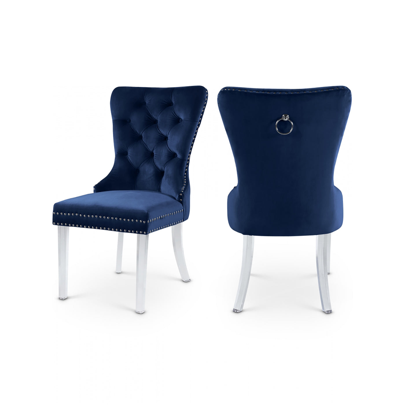 Miley Velvet Dining Chair with Acrylic Legs