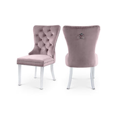 Miley Velvet Dining Chair with Acrylic Legs