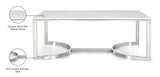 Copley Contemporary Coffee Table with Marble Veneer & Chrome Base - Modern Living Room Design