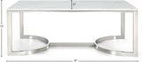 Copley Contemporary Coffee Table with Marble Veneer & Chrome Base - Modern Living Room Design