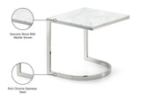 Copley Contemporary Marble Veneer End Table with Chrome Base - Stylish, Durable, Modern Design