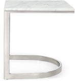 Copley Contemporary Marble Veneer End Table with Chrome Base - Stylish, Durable, Modern Design