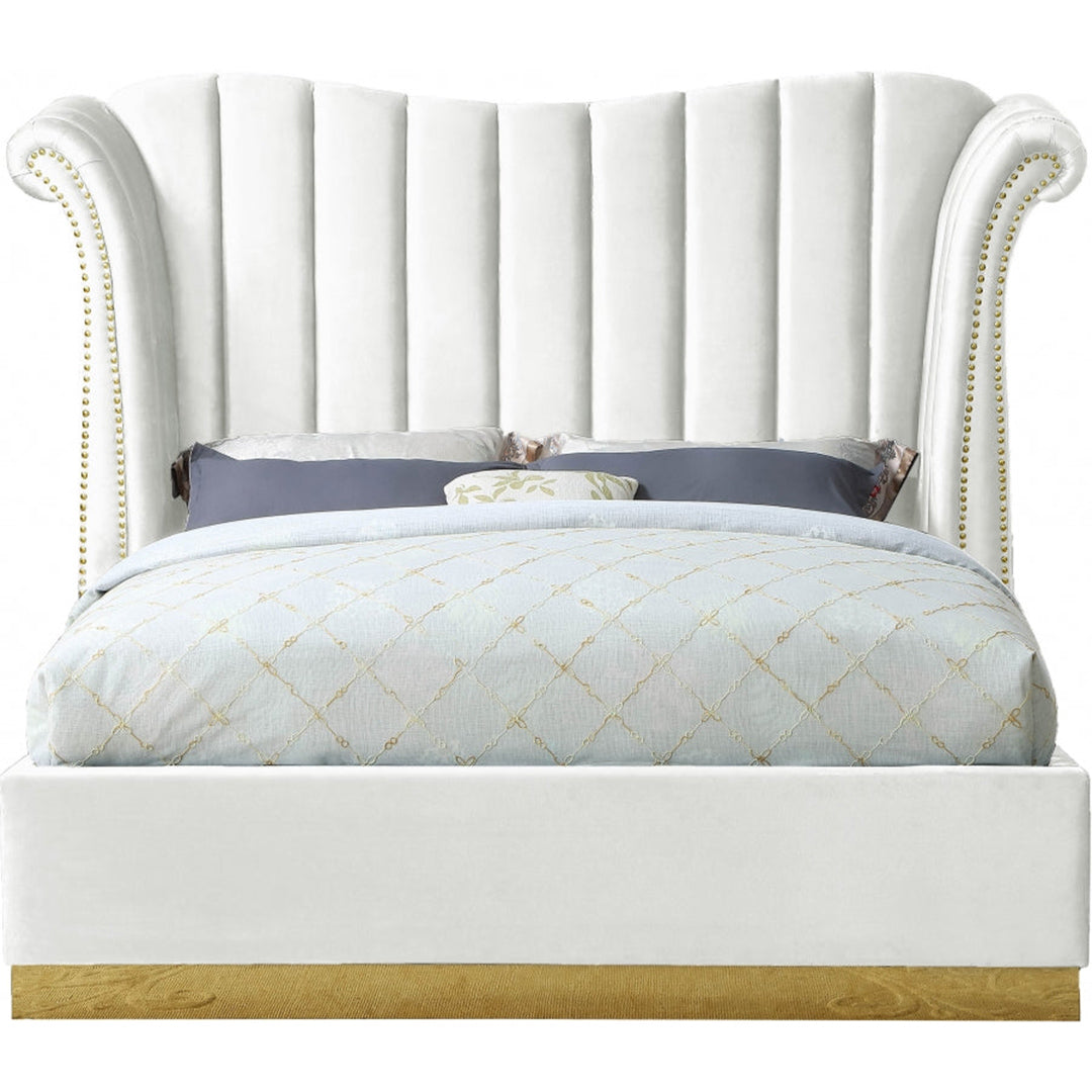 Flora Velvet Queen Bed