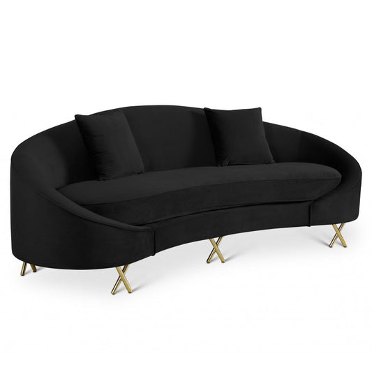 Serpentine Velvet Sofa