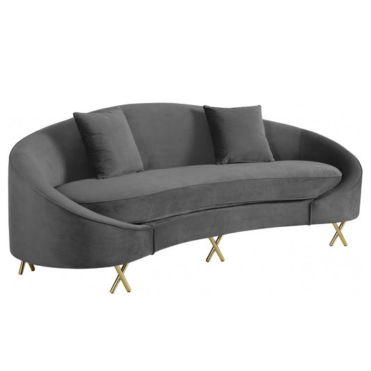 Serpentine Velvet Sofa