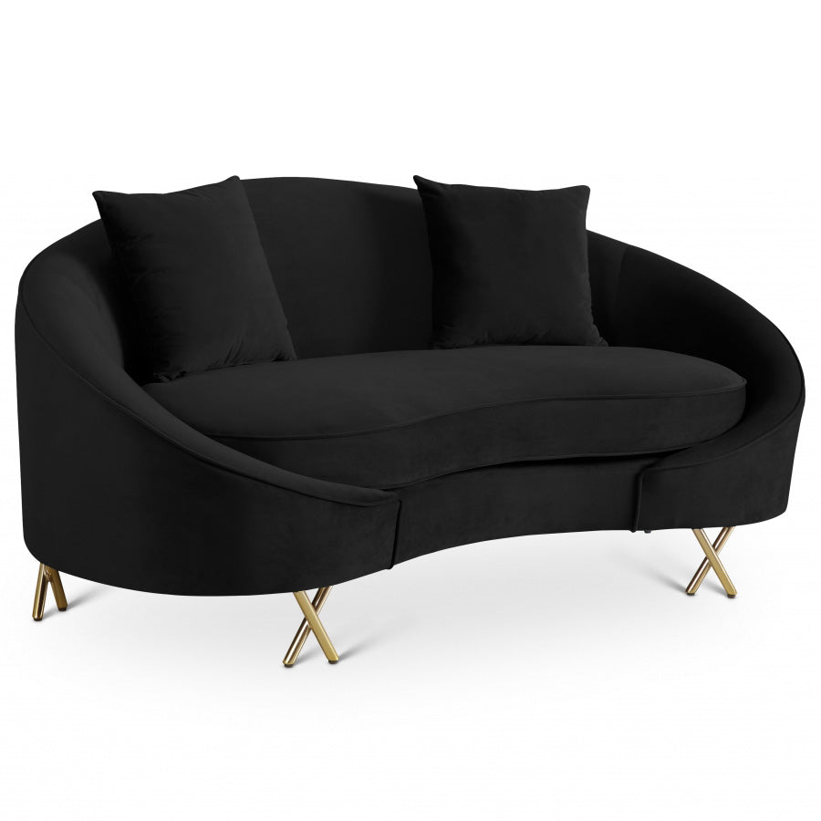 Serpentine Velvet Loveseat