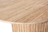 Genoa Coffee Table: Handcrafted Marble Elegance with Unique Veining and Art Deco Fluted Base Masterpiece