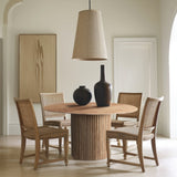 Genoa Dining Table - Handcrafted Marble Elegance with Unique Veining and Art Deco Fluted Base Design