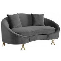 Serpentine Velvet Loveseat