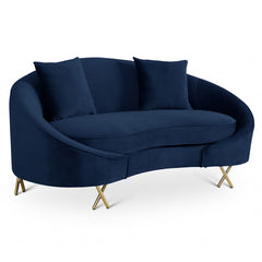 Serpentine Velvet Loveseat